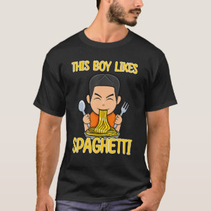 Boy Likes Spaghetti Italian Noodles Food Chef T-Shirt