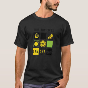 Boy Likes Summer Lemons Citrus Fruits T-Shirt