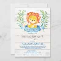 Boy Lion Baby Shower by Mail Invitation