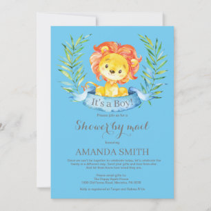 Boy Lion Baby Shower by Mail Invitation