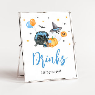 Boy Little Boo Ghost Baby Shower Drinks Poster