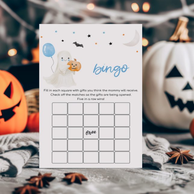 Boy Little Boo Halloween Baby Shower Bingo Game (A Little Boo Baby Shower Bingo Game)