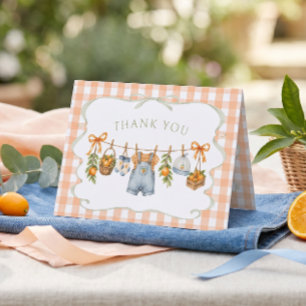 Boy Little Cutie Orange Baby Shower Thank You Card