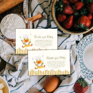Boy Little Duckling Chef Books For Baby Shower Enclosure Card