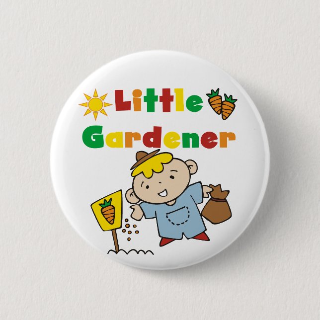 Boy Little Gardener Tshirts and Gifts 6 Cm Round Badge (Front)