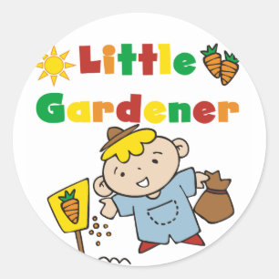 Boy Little Gardener Tshirts and Gifts Classic Round Sticker