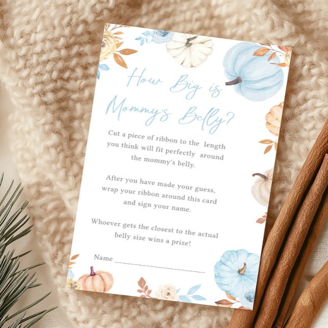 Boy Little Pumpkin Fall How Big Is Mummy's Belly (Boy Little Pumpkin Fall Baby Shower How Big Is Mommy's Belly Game)