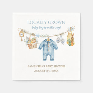 Boy Locally Grown Baby Shower Standard Napkin