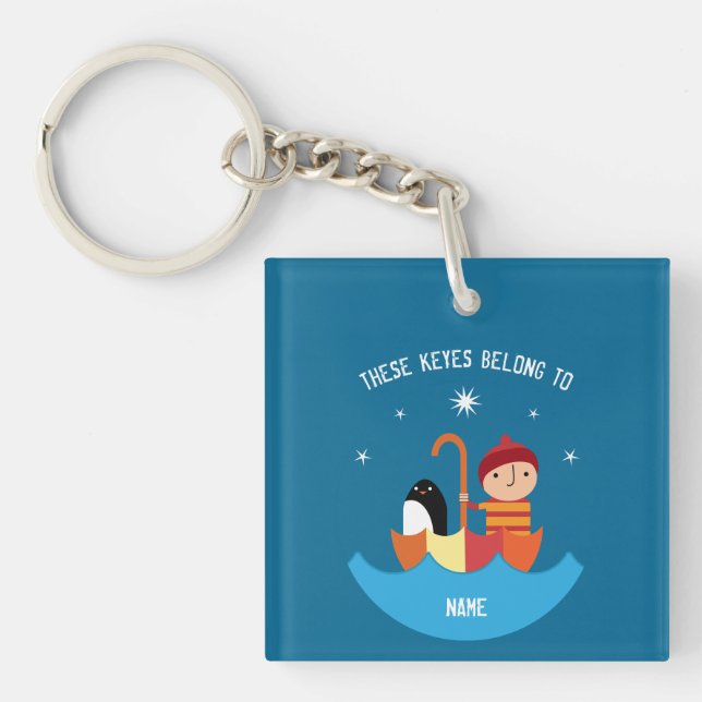 Boy Lost And Found Friendship Metal Lunchbox Keych Key Ring (Front)