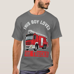 Boy Loves Firefighting s Kids Fire Truck 2 T-Shirt