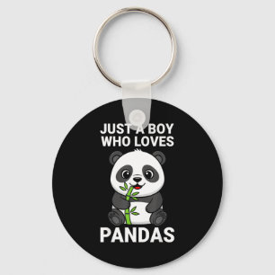 Boy Loves Pandas Key Ring