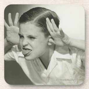 Boy Making Face Coaster