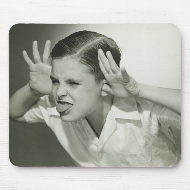 Boy Making Face Mouse Pad (Front)