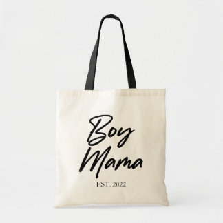 Boy Mama Custom Est. Year Minimal Mum Mother Mummy Tote Bag