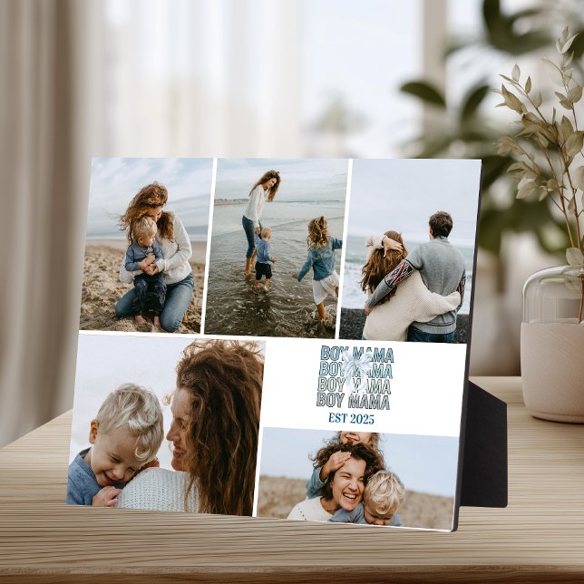 Boy Mama Custom Photo Collage Plaque (Creator Uploaded)