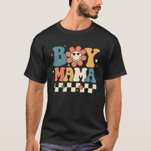 Boy Mama Happy Mother s Day Groovy Retro Best Mom T-Shirt