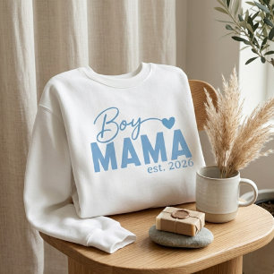 Boy Mama Heart Est Year Modern Motherhood Quote Sweatshirt