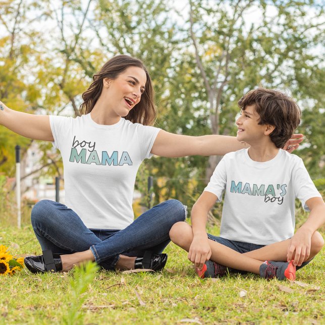 Boy Mama matching blue colour ladies T-Shirt (Boy Mama matching blue color ladies T-Shirt)