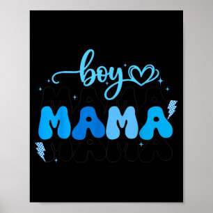 Boy Mama Son Gift Mothers Day Chequered Women Kids Poster