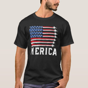 Boy Merica USA Flag Fighter Jet 4th July Toddler P T-Shirt