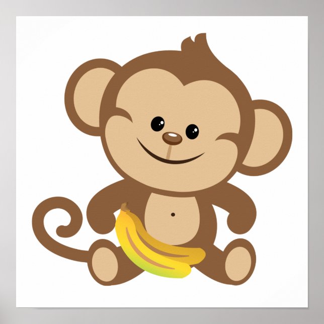 Boy Monkey With Banana Poster (Front)