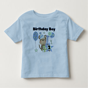 Boy Monkey With Gifts 2nd Birthday Tshirts