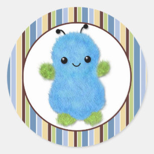 BOY MONSTER Peek a Boo Baby Monsters PABC #8 Classic Round Sticker