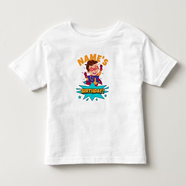 Boy Name is Xth Birthday customised Toddler T-Shirt (Front)