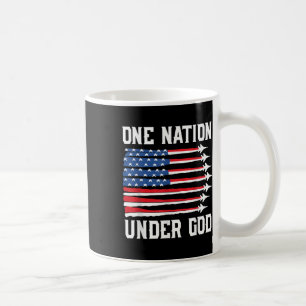 Boy Nation Under God 4th July American Flag Fighte Coffee Mug