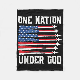 Boy Nation Under God 4th July American Flag Fighte Fleece Blanket