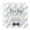 Boy Navy Blue Bow Tie Grey Stripes Baby Shower