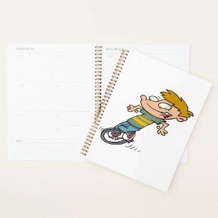 Boy On A Unicycle Spiral Planner