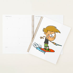 Boy On A Wakeboard Spiral Planner