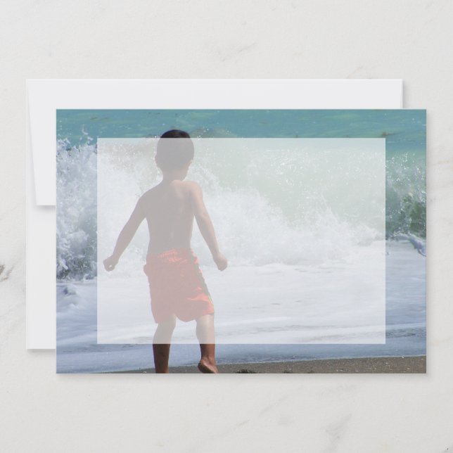 boy on beach playing in water (Front)
