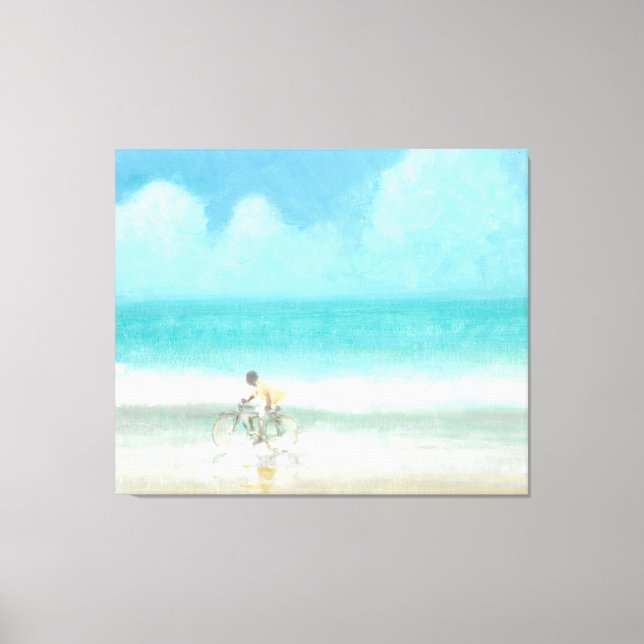 Boy on Bicycle  3 Canvas Print (Front)