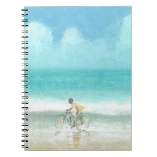Boy on Bicycle  3 Spiral Notebook