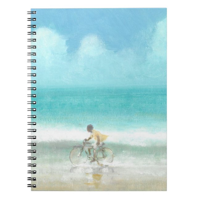 Boy on Bicycle  3 Spiral Notebook (Front)