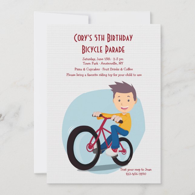 Boy On Bike Invitation (Front)