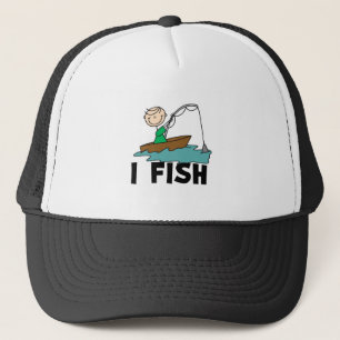Boy on Boat I Fish Trucker Hat