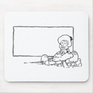 Boy on Mushroom Mouse Pad