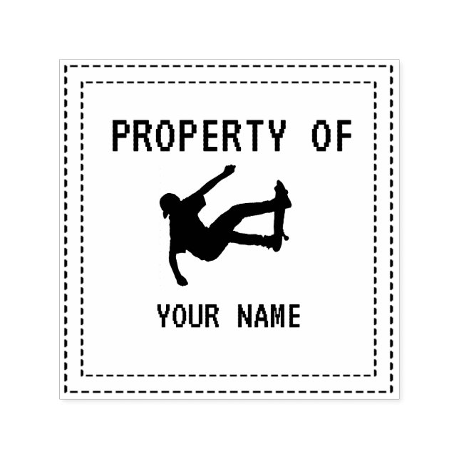 Boy On Skateboard Silhouette derived from an image Self-inking Stamp (Design)