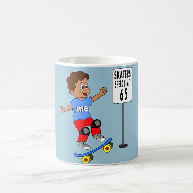 boy on skateboard skater speed limit 65 coffee mug (Center)