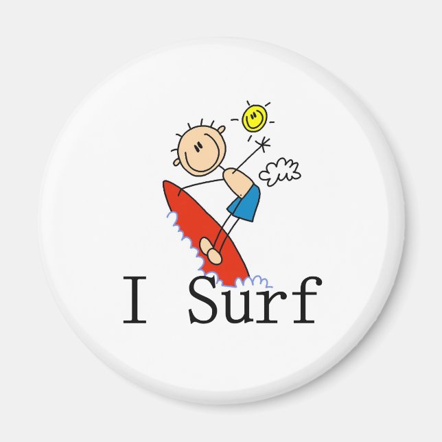 Boy on Surfboard  Magnet (Front)