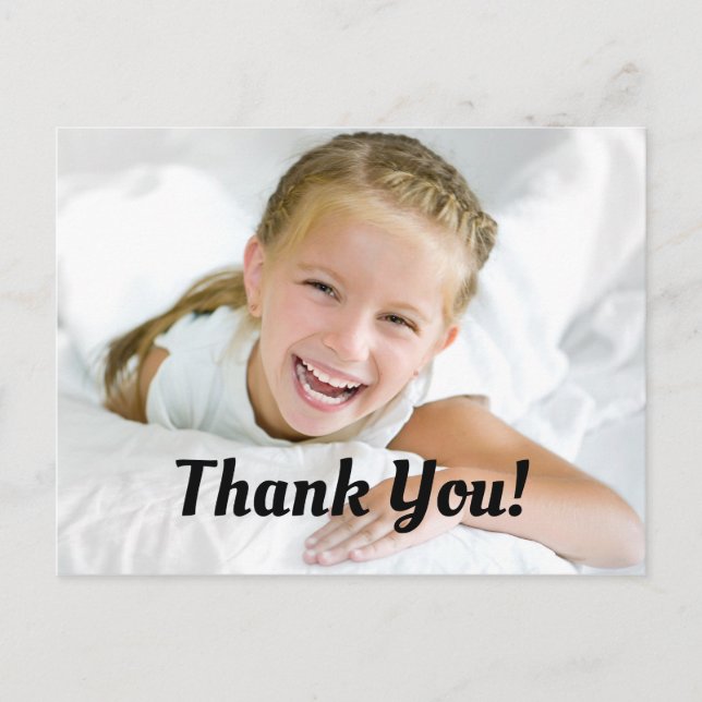 Boy or Girl Birthday Party Photo Thank You Postcard (Front)