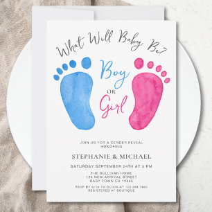 Boy Or Girl Blue Or Pink Gender Reveal Invitation