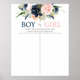 Boy or Girl chart, Guess the Gender Poster