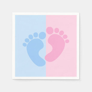 Boy or Girl Gender Reveal Baby Shower Baby Feet Napkin
