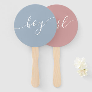 Boy Or Girl Gender Reveal Baby Shower Voting Game Hand Fan