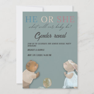 boy or girl gender reveal party  invitation
