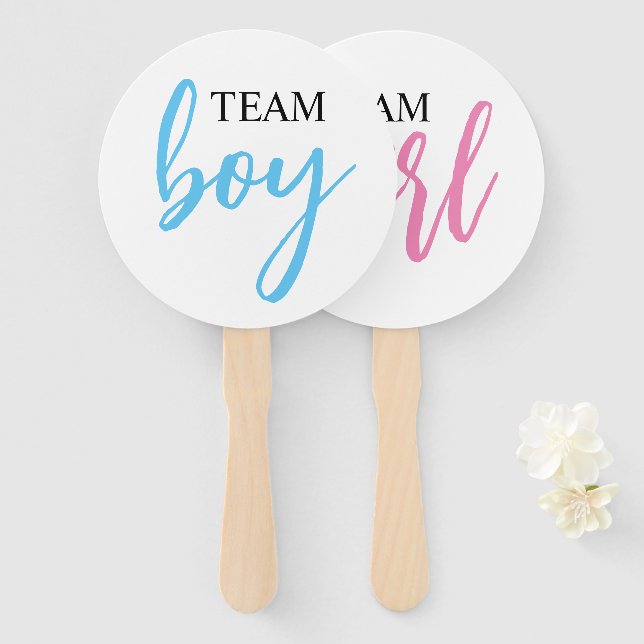 Boy or Girl Gender Reveal Party Sign Fans (Front and Back)